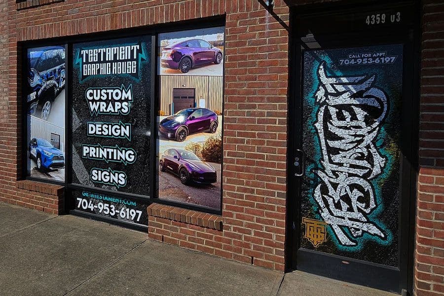 Storefront Graphics — vehicle wrap service by Testament Graphic House