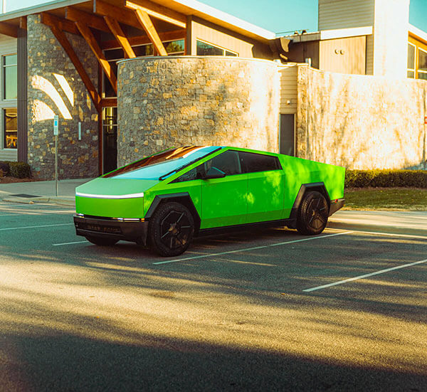 Lime Green Custom Wrapped CyberTruck