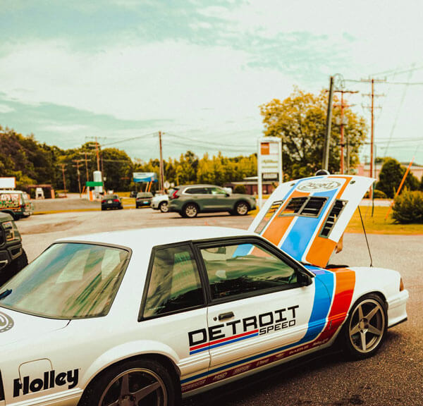 Foxbody Mustang with custom graphics